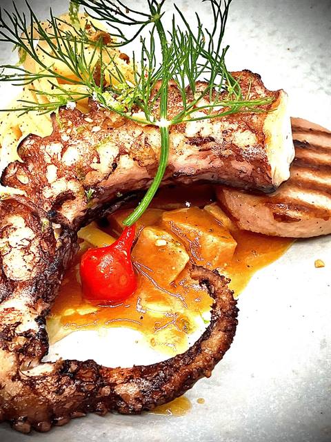 Poulpe grillé — restaurant Le&nbsp;Tri‑Marrants